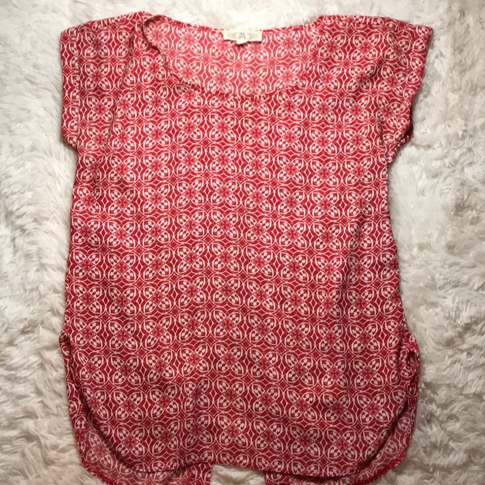 red and white blouse